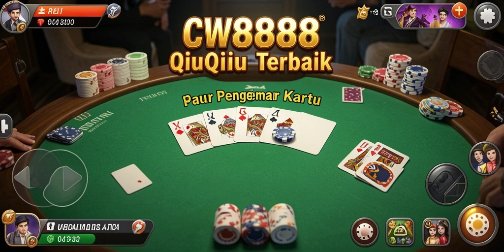 Gameplay seru dengan kartu dalam CW8888 saat bermain QiuQiu.
