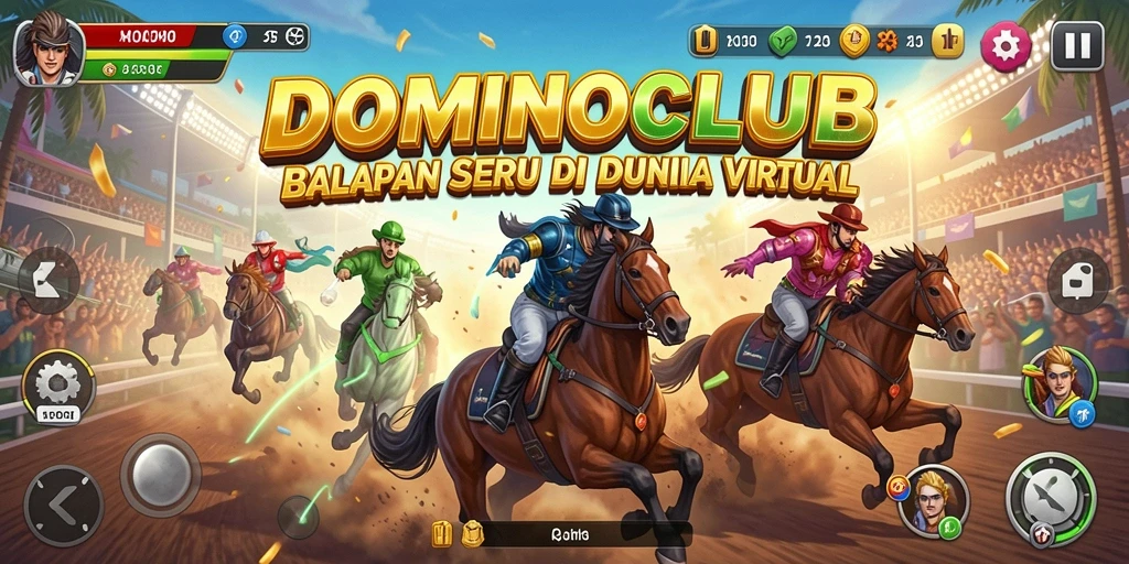 Gameplay seru balapan di DOMINOCLUB dengan mobil yang melaju kencang.