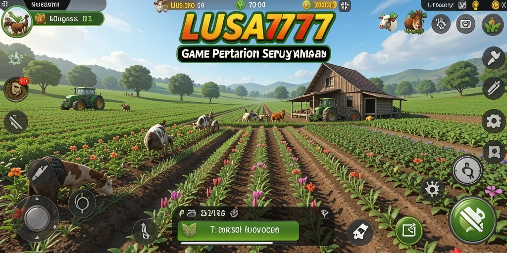 Tampilan gameplay LUSA777 dengan berbagai tanaman yang menghijau.