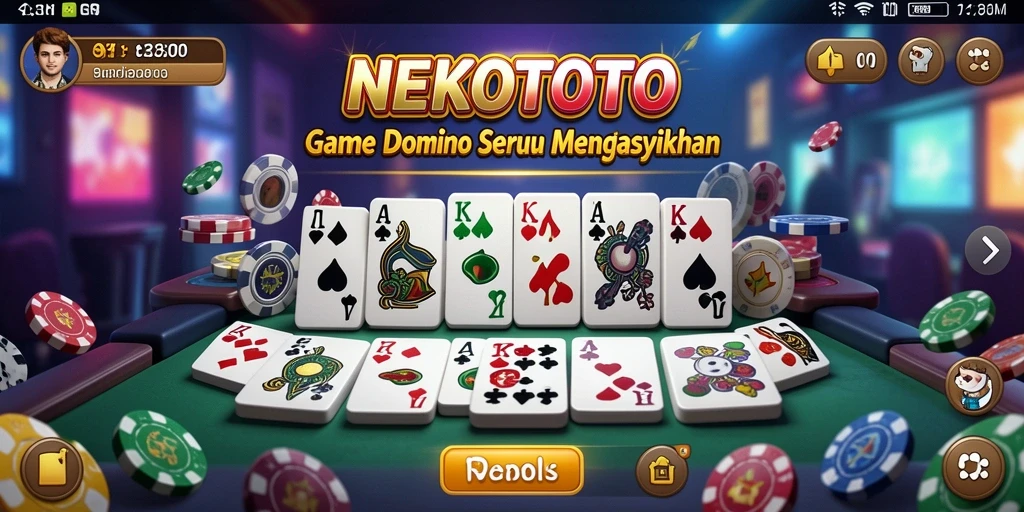 Tampilan gameplay seru dari NEKOTOTO yang menghadirkan pengalaman domino unik.