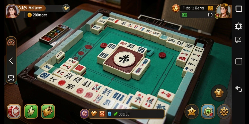 Tampilan gameplay VT38 yang mengasyikkan dengan desain Mahjong yang indah.