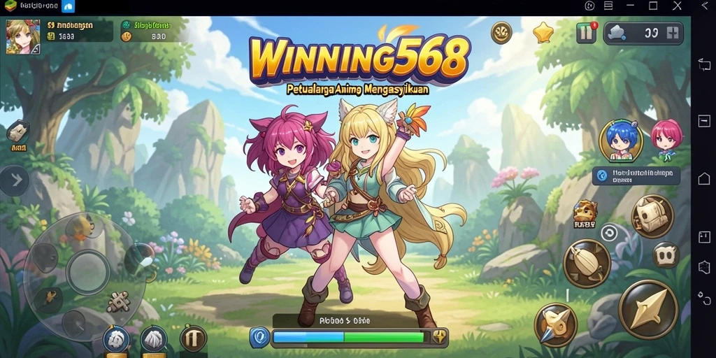 Gameplay menarik dengan karakter Anime yang penuh warna dan aksi.