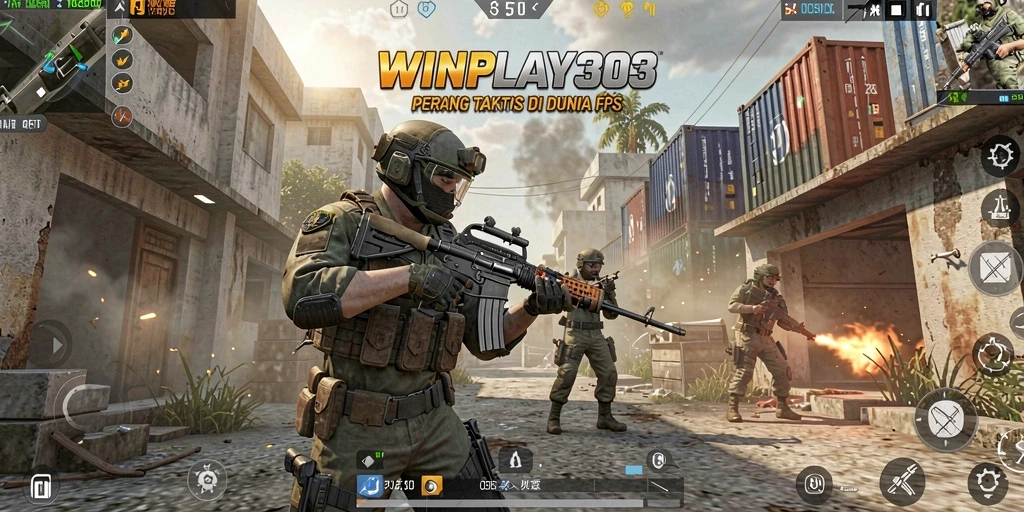 Tampilan aksi mendebarkan dari gameplay FPS WINPLAY303.